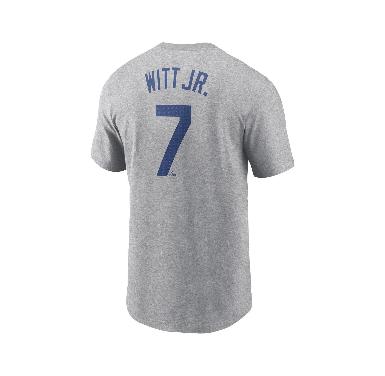 Men's Bobby Witt Jr. Gray Kansas City Royals Fuse Name & Number T-Shirt
