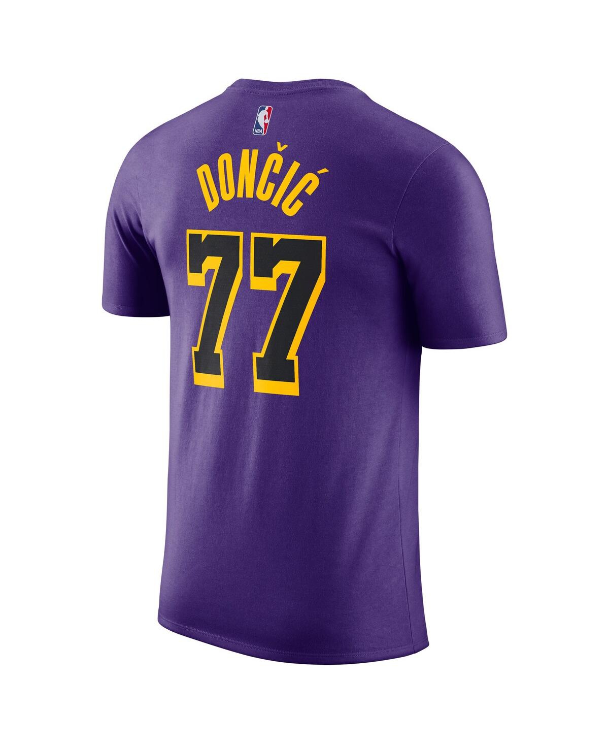 Jordan Men's Luka Doncic Purple Los Angeles Lakers Statement Edition Name Number T-shirt In Purple