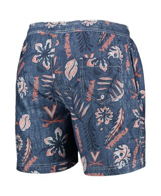 Men's Navy Virginia Cavaliers Vintage-Like Floral Swim Trunks