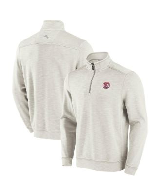 Tommy Bahama - Men's Cream Boston Red Sox Sport Tobago Bay Tri-Blend Half-Zip Sweatshirt