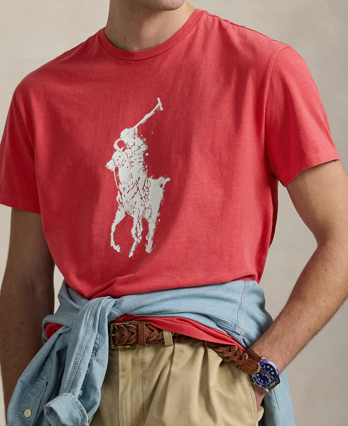 Polo Ralph Lauren Men's Classic-fit Big Pony Jersey T-shirt In Red