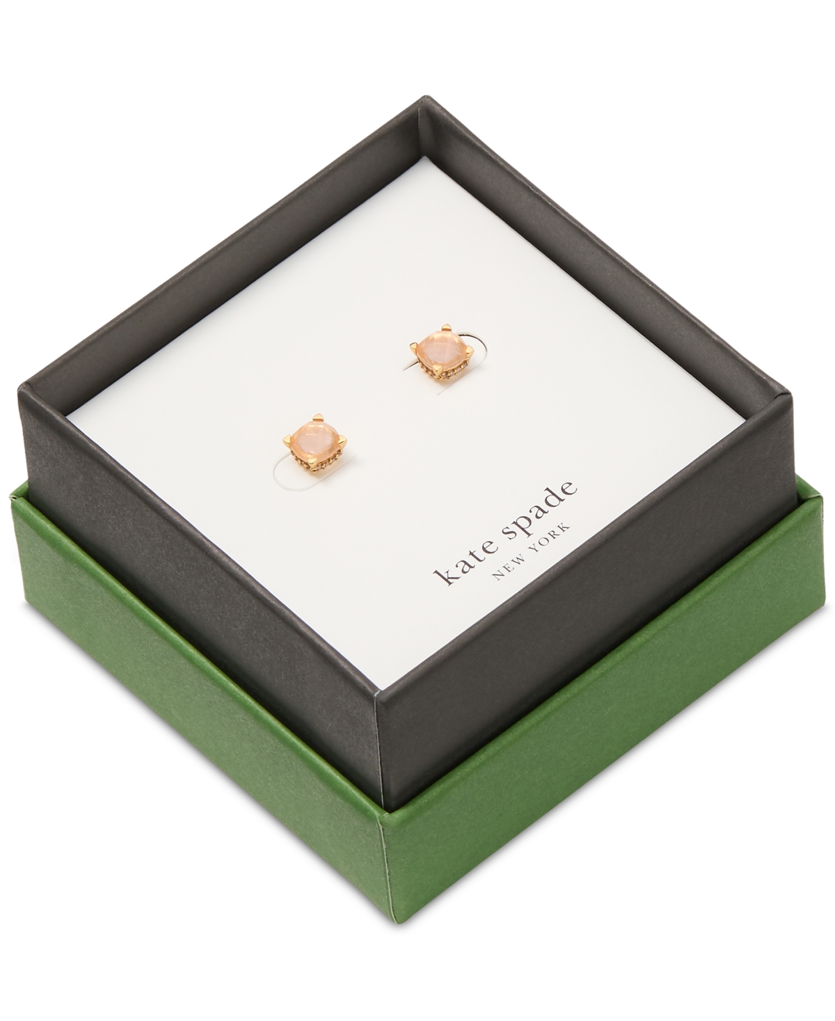 Kate Spade Gold-tone Color Cubic Zirconia Stud Earrings In Dusty Pink