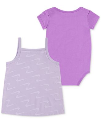 Baby Girls Swoosh Motion Dress & Bodysuit, 2 Piece Set
