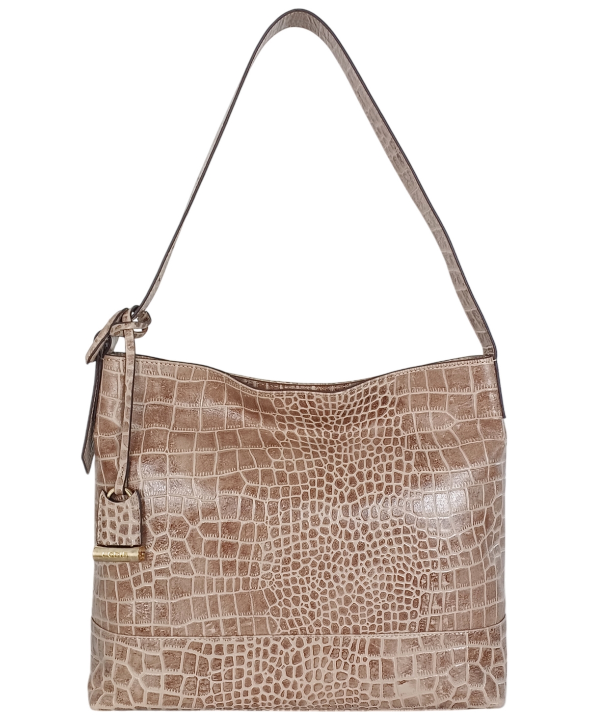 Lodis Moon Large Hobo Bag In Safari Croc