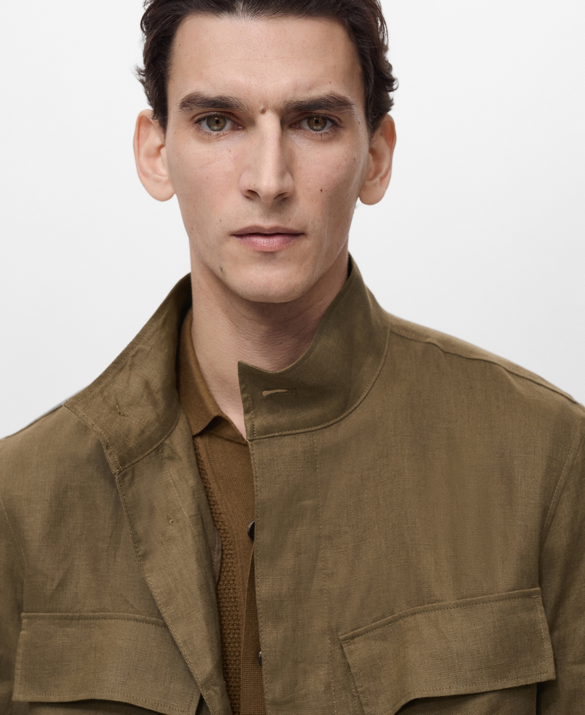 Mango Men's Slim-Fit Linen Overshirt