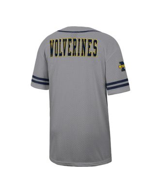 Men's Gray Michigan Wolverines Free Spirited Baseball Jersey