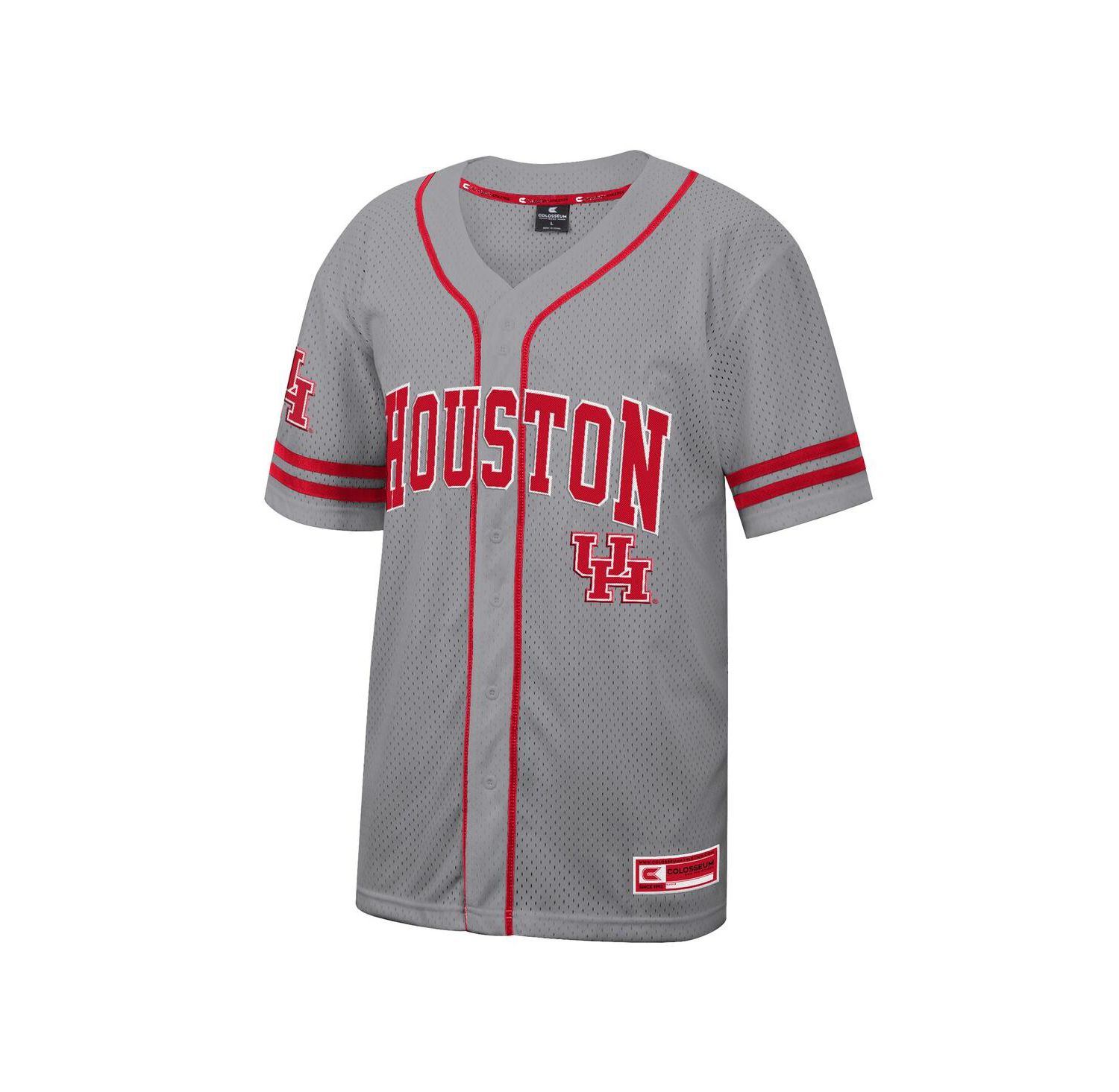 Men's Gray Houston Cougars Free Spirited Baseball Jersey