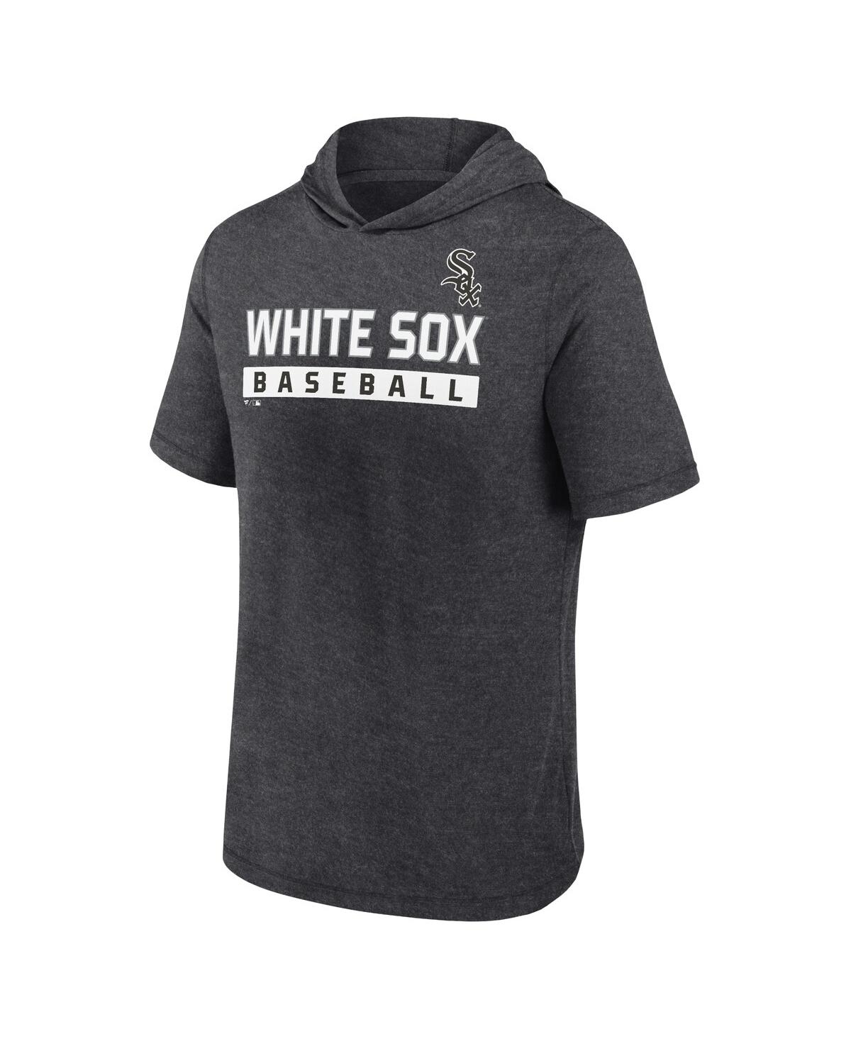 Fanatics Men's Heather Charcoal Chicago White Sox Push Short Sleeve Pullover Hoodie In Heather Charcoal