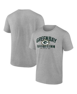 Fanatics - Men's Heather Gray Green Bay Packers Screen Blocking T-Shirt