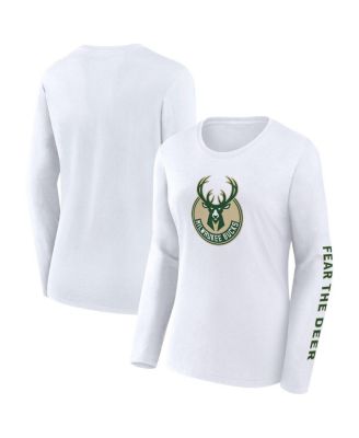 Fanatics - Women's White Milwaukee Bucks Long Sleeve T-Shirt