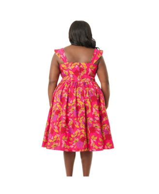 Plus Size 1950s Sweetheart Sleeveless Swing Dress