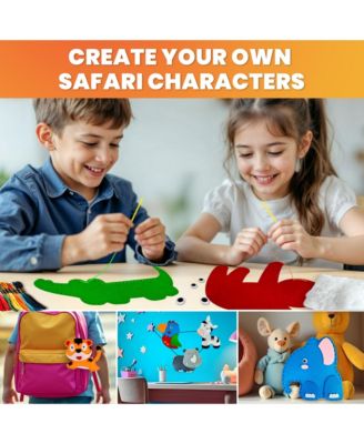 Kids Crafts Ages 4-8 DIY Beginner Needle and Thread Kit - 12 Sewing Kit Basic