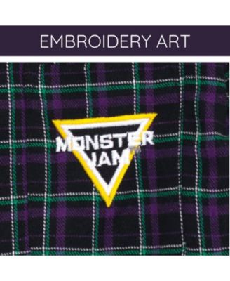 Toddler Boys Grave Digger Truck Flannel Matching Family Button Down Shirt