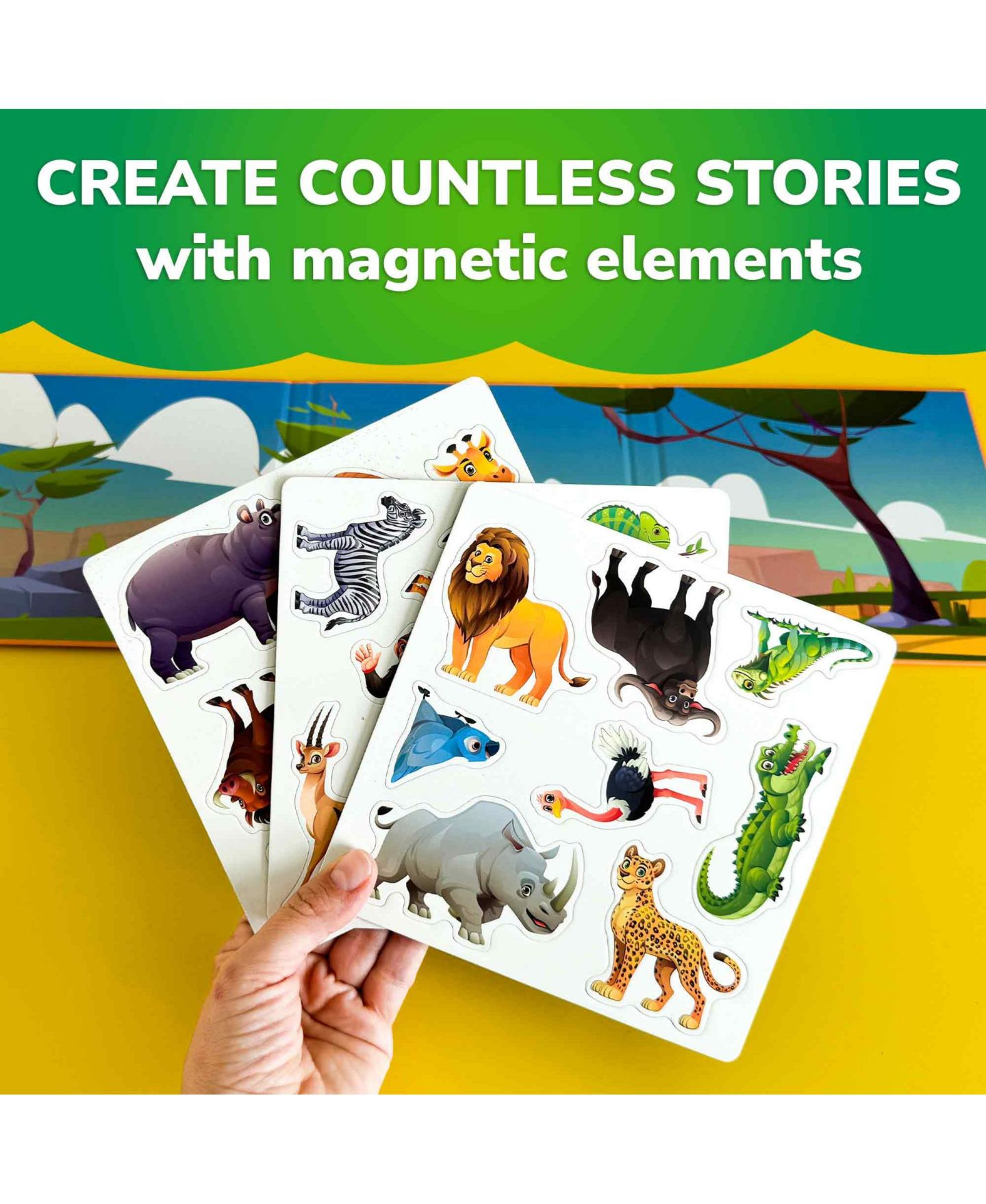 Детский пазл Quokka Travel Magnetic Animal 20-Piece Puzzle, Ages 3-5, цвет: Africa — фото 4
