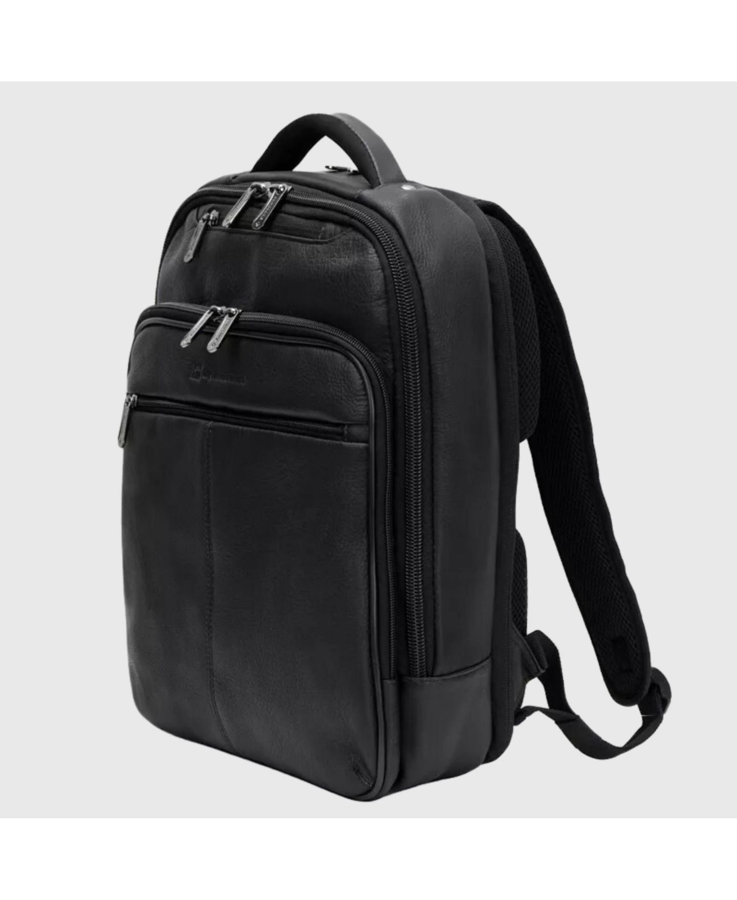 Рюкзак Alpine Swiss 13” Laptop Travel Genuine Leather Slim Carry On Daypack, цвет: Чёрный — фото 2