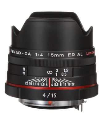 SMCP-DA 15mm f/4 ED AL HD Lens for DSLR Cameras, Black