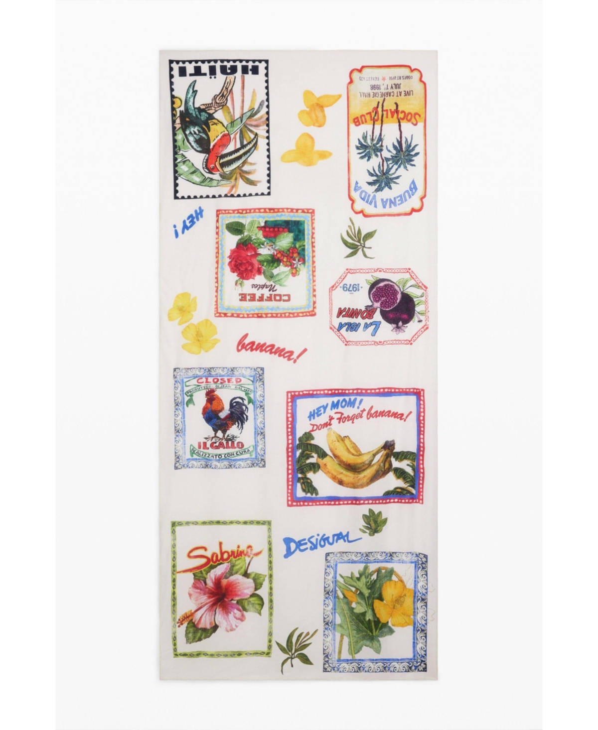 Women's Stamp scarf - Light beige
