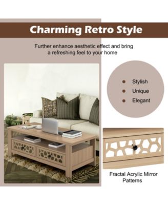 3-tier Coffee Table with 2 Drawers