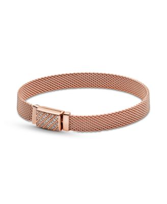 Gold-Plated Reflexions Long Clasp Pavé Bracelet
