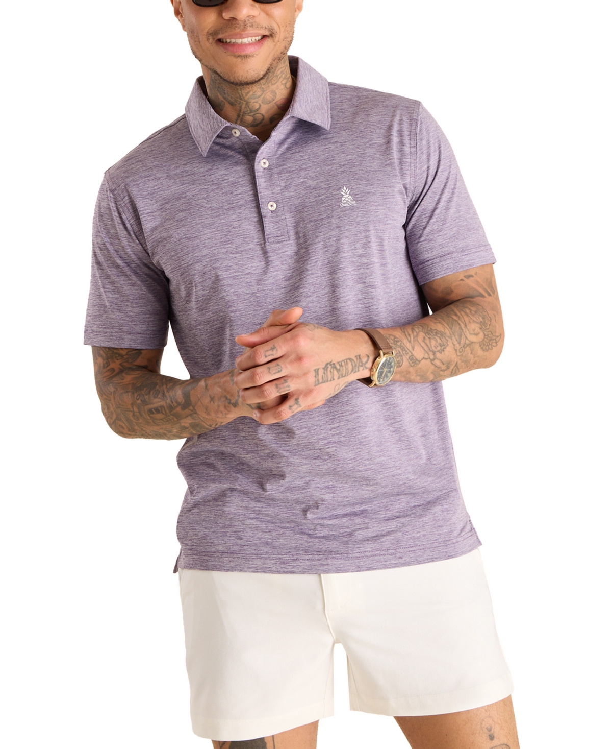 Men's The Violet Fiesta Performance Polo Shirt - Heather Purple