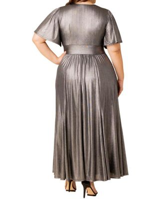 Plus Size Evania Metallic Evening Gown