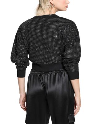 Women's Khloe Rhinestone V-Neck Cardigan Sweater