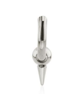 Ash Spike Huggie in Non-Plated Stainless Steel