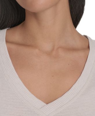 Women's Drawstring-Ruched Textured Top