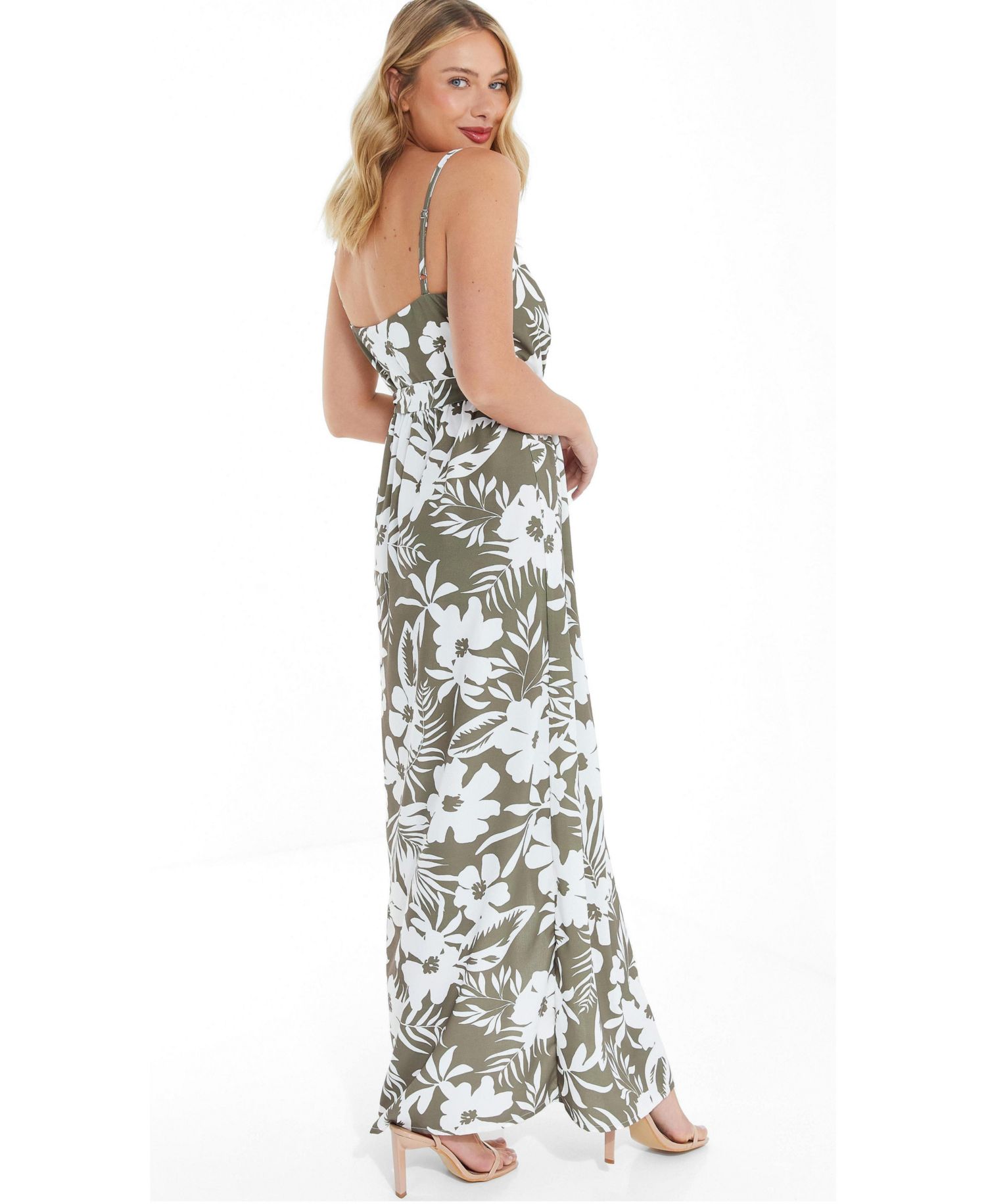 Women's Crepe Tropical Wrap Maxi Dress