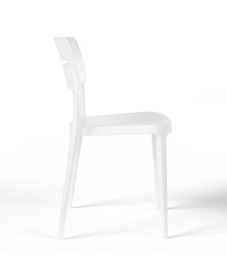 Modern 5-Piece Resin Patio Dining Table Set with Stackable Patio Dining Chairs