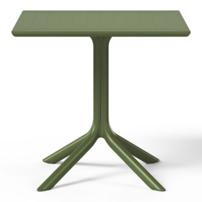 5-Piece Outdoor Resin Square Patio Dining Table Set with Stackable Patio Dining Chairs