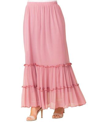 Plus Size Isla Tiered Mesh Maxi Skirt