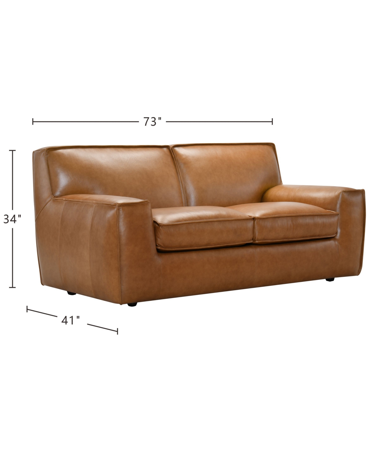 Macy's Glympton 73" Leather Loveseat, Exclusively At