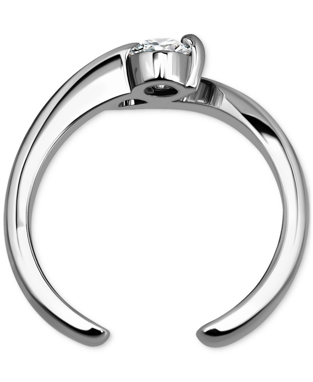 GIANI BERNINI CUBIC ZIRCONIA BYPASS ADJUSTABLE TOE RING IN STERLING SILVER (ALSO IN 18K GOLD-PLATED STERLING SILVE 