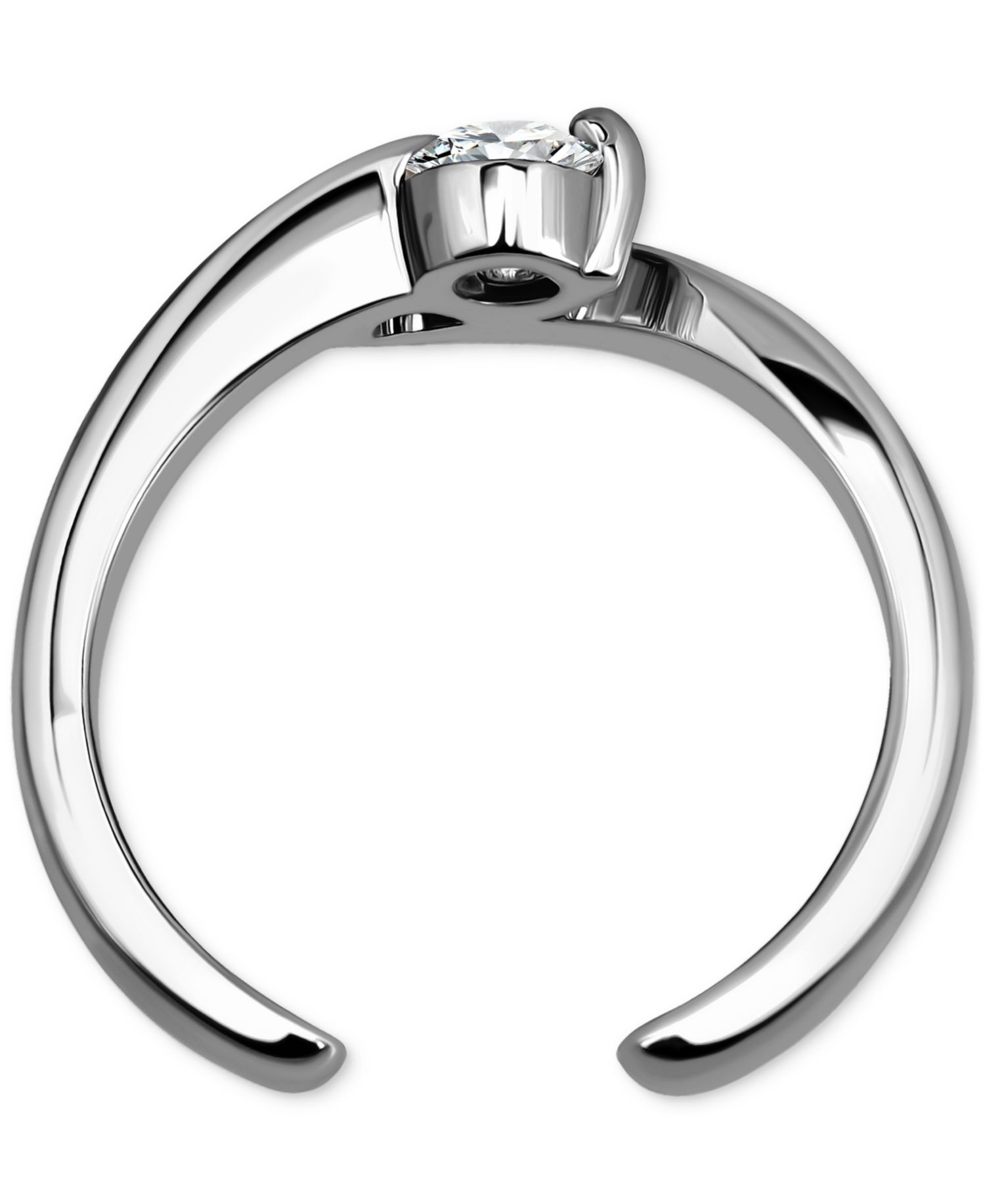 Cubic Zirconia Bypass Adjustable Toe Ring in Sterling Silver (also in 18k Gold-Plated Sterling Silver)