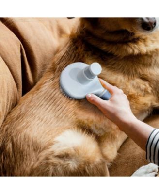 Beige Self-Cleaning Pin Slicker Brush, Retractable Head, Eco-Friendly Grooming Tool for Dogs and Cats