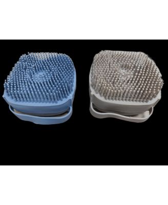 Eco-Friendly Soap Dispensing Pet Scrub Brush, Assorted Colors, Sustainable Grooming Tool for Dogs and Cats