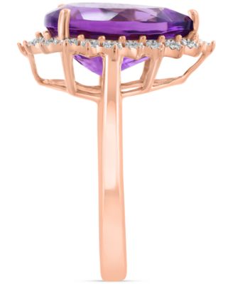 Diamond (1/10 ct. t.w.) & Amethyst (5-1/3 ct. t.w.) Ring in 14k Rose Gold