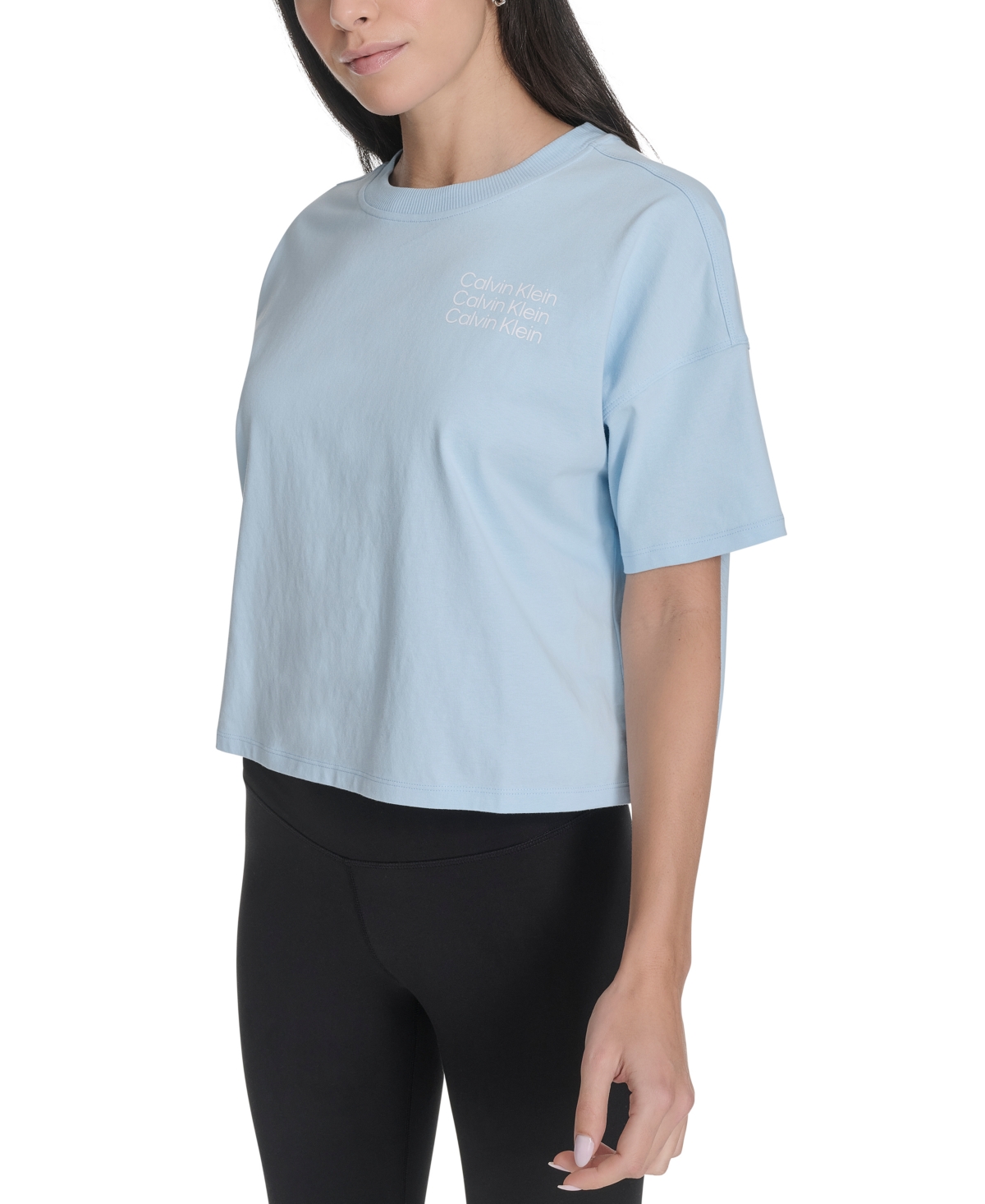 Calvin Klein Performance Women's Cotton Triple-logo T-shirt
