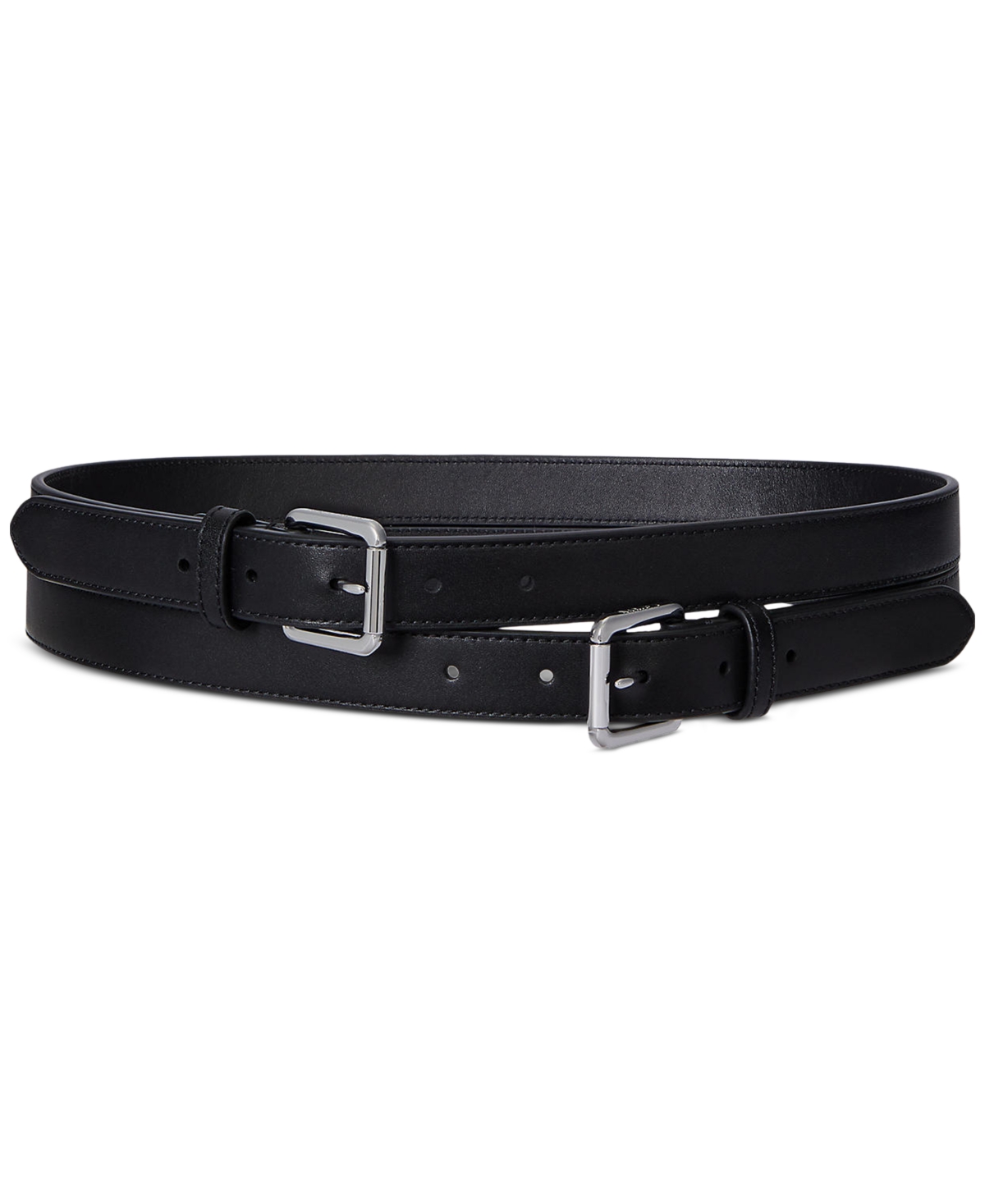 Ralph Lauren Leather Double-buckle Stacked Belt