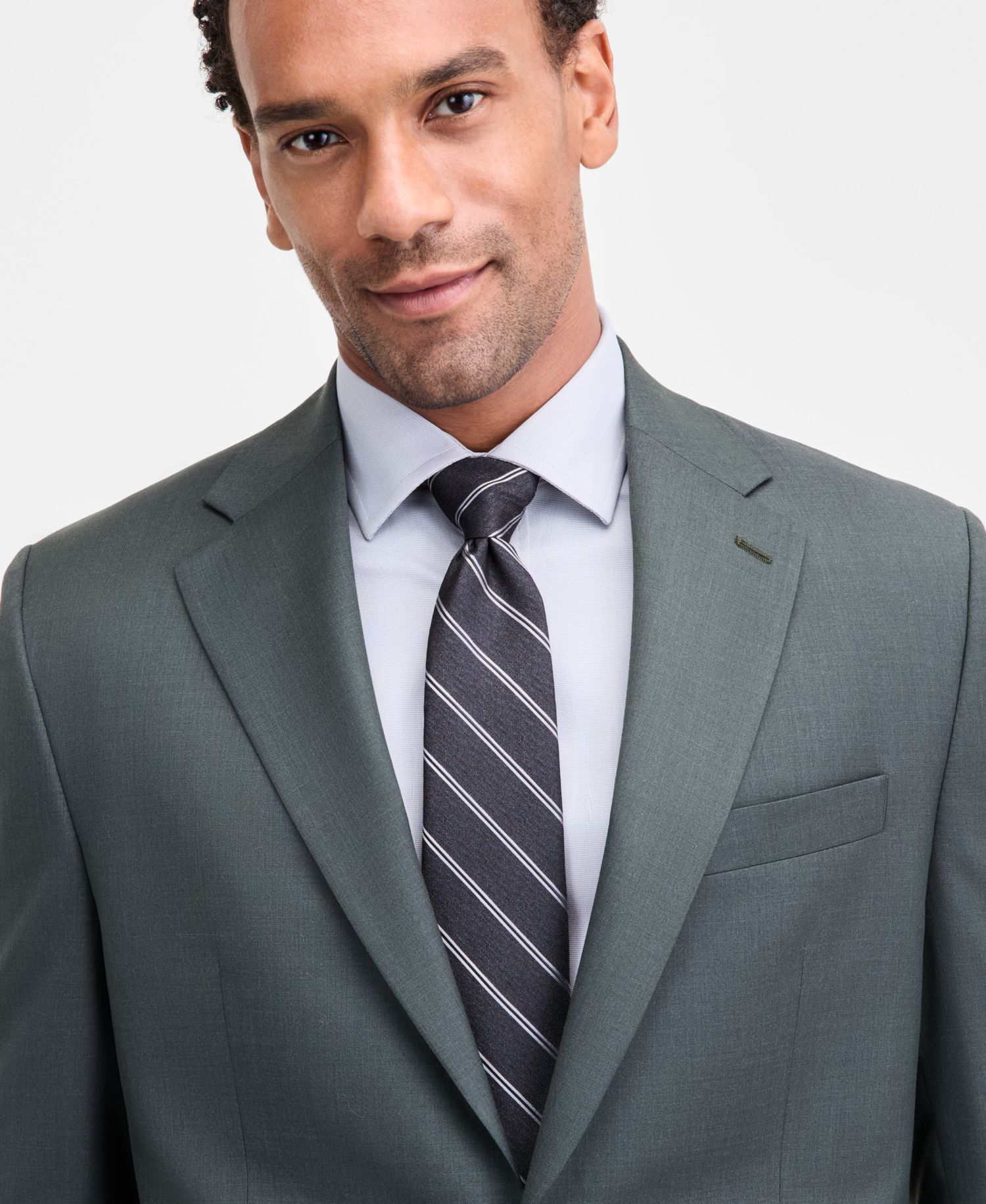 Men's Classic-Fit Fall Wool-Blend Stretch Plaid Suit Separate Jacket
