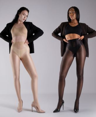 Women's Lustrous Silky Shiny 20 Denier Sheer High-Waist Pantyhose Tights