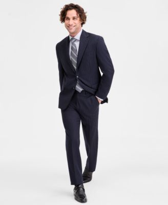 Michael Kors Mens Classic Fit Wool Blend Pinstripe Suit Separates In Blue