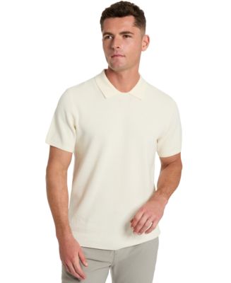 Kenneth Cole Men's Short Sleeve Waffle Knit Polo Sweater - Macy's