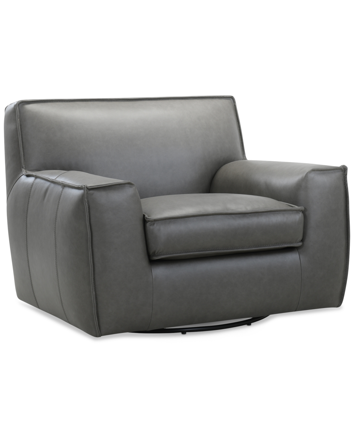 Macy's Glympton 44" Leather Swivel Chair, Exclusively At