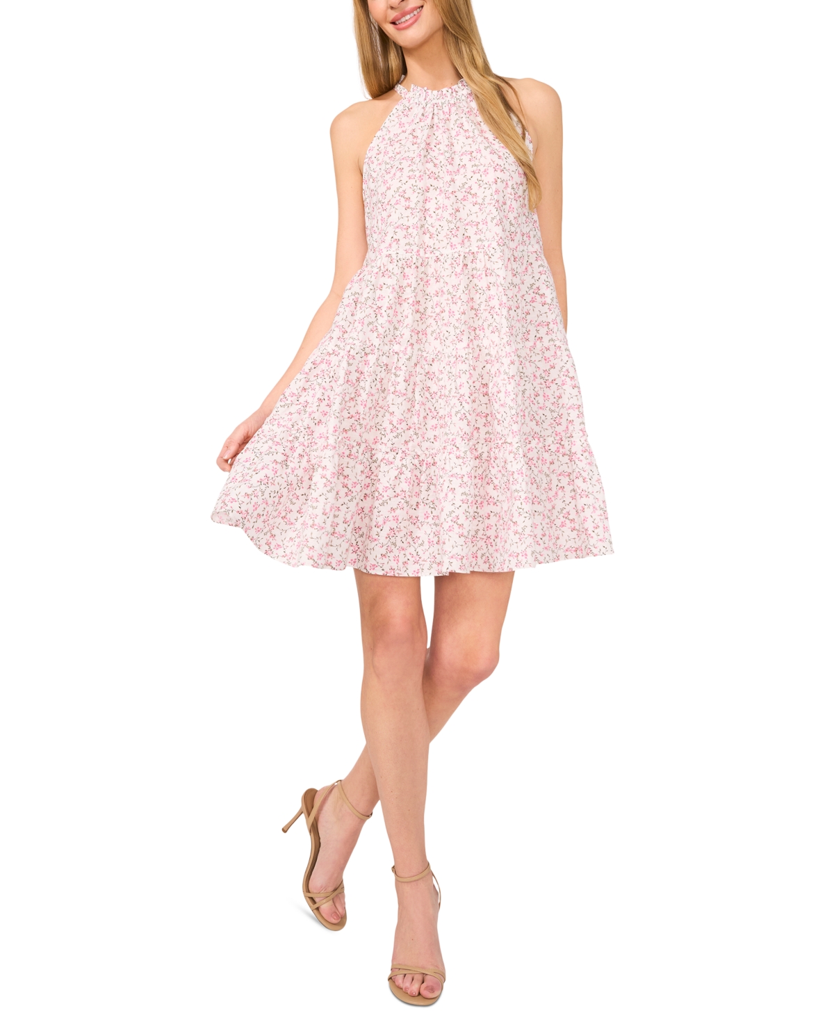 Women's Tiered Halter Dress - New Ivory