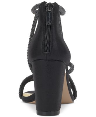 Women's Shiny Rhinestone Block-Heel Dress Sandals