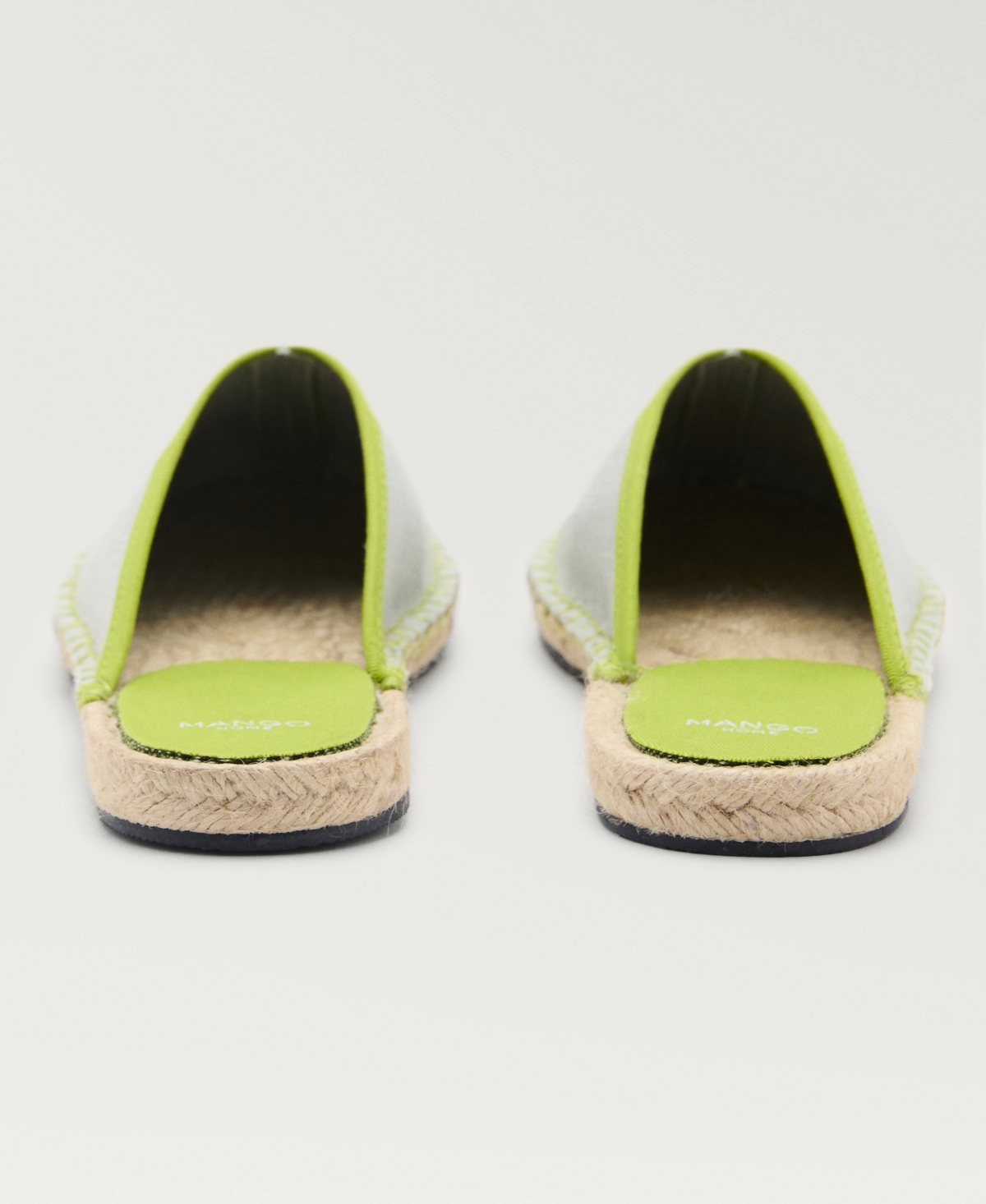 Mango Women's Contrast Stitch Espadrille Slip-ons In Pastel Green