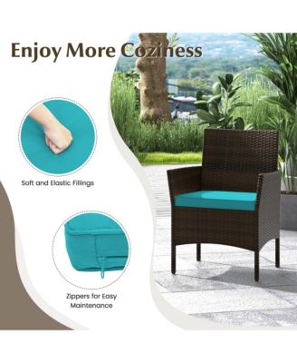 8 PCS Rattan Patio Conversation Set Wicker Outdoor Furniture Set w/ Chair Loveseat