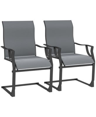 Patio Dining Chairs Set of 2, C Spring Outdoor Chairs